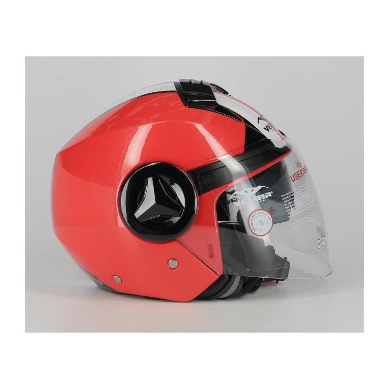 Otwarty kask motocyklowy Vemar Breeze Street czarno-biało-czerwony