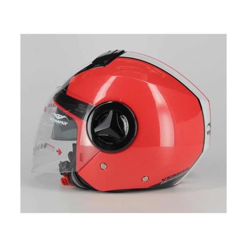Otwarty kask motocyklowy Vemar Breeze Street czarno-biało-czerwony