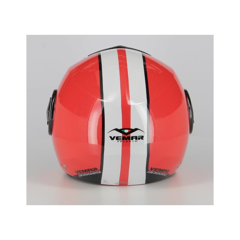 Otwarty kask motocyklowy Vemar Breeze Street czarno-biało-czerwony