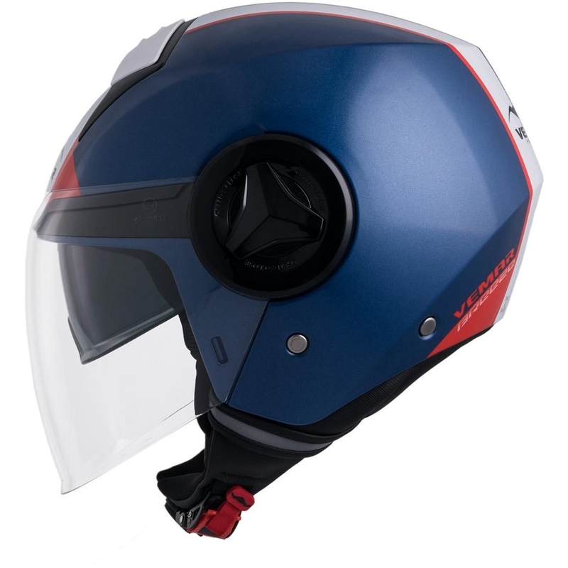 Otwarty kask motocyklowy Vemar Breeze Street niebiesko-biało-czerwono-czarny