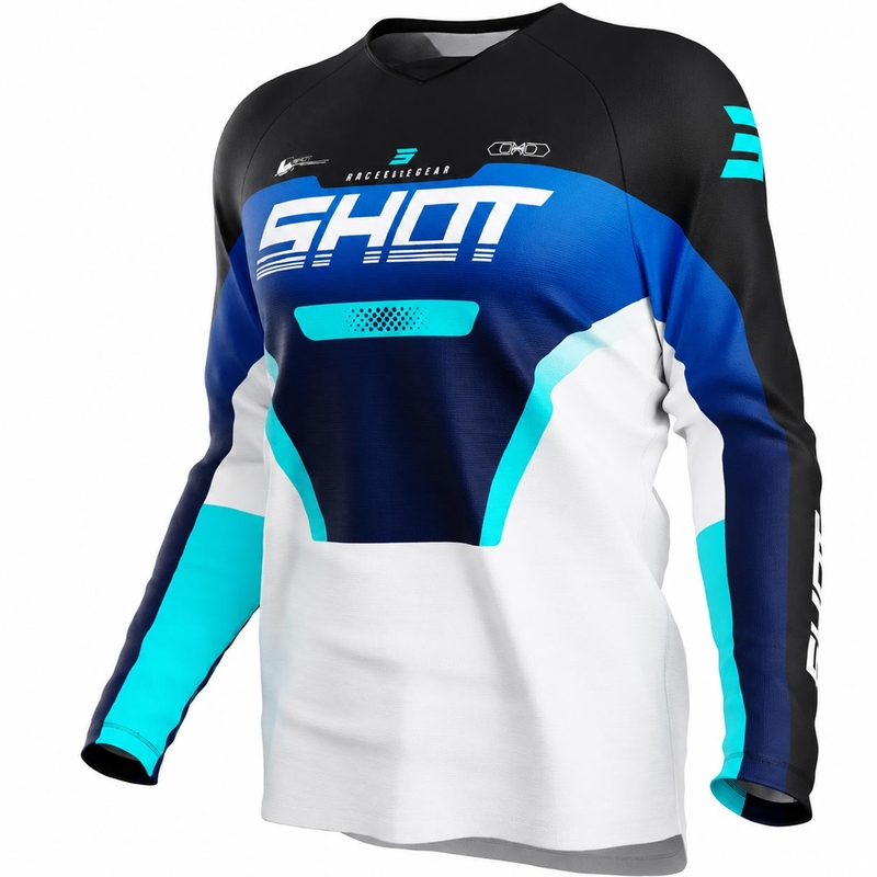 Koszulka motocrossowa Shot Draw Struck dla dzieci w kolorze niebieskim