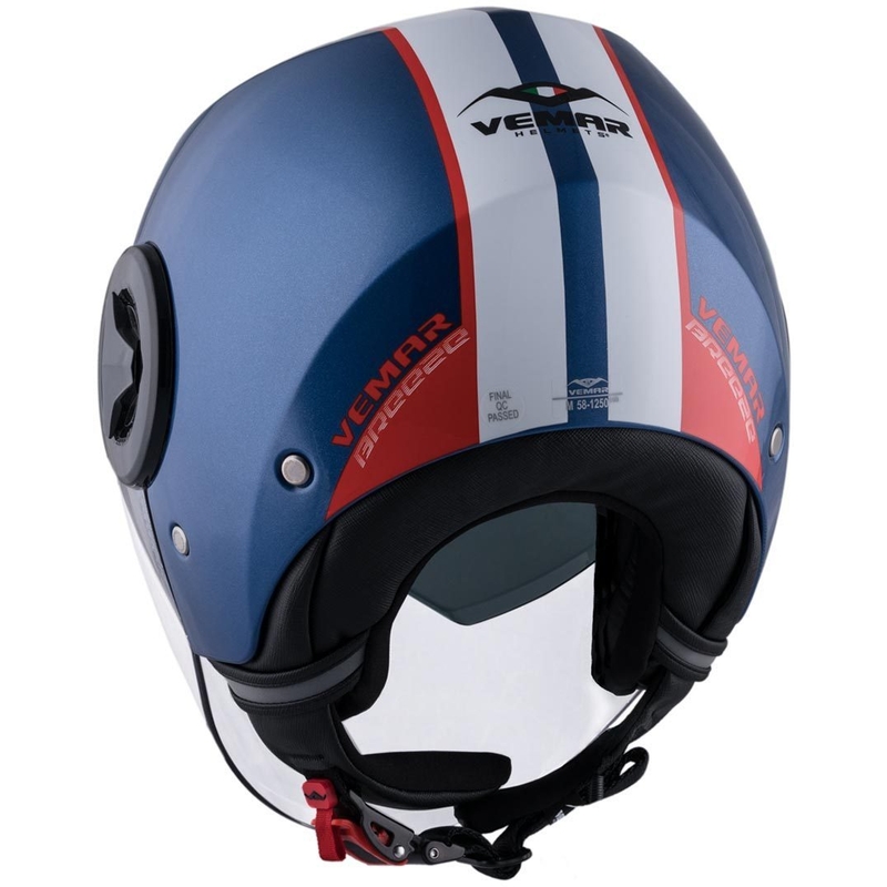 Otwarty kask motocyklowy Vemar Breeze Street niebiesko-biało-czerwono-czarny