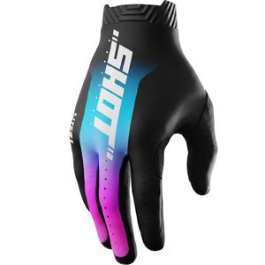 Rękawice motocrossowe Shot Lite Skin niebiesko-różowe