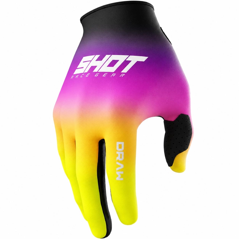 Rękawiczki motocrossowe Shot Draw Shade dla dzieci w kolorze różowo-fluo-żółtym