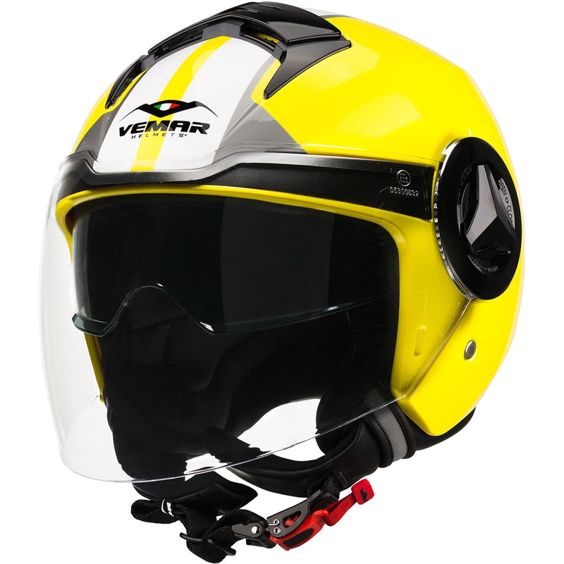 Otwarty kask motocyklowy Vemar Breeze Street żółto-biało-szaro-czarny