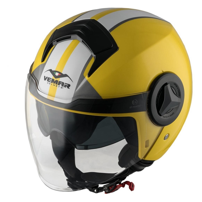 Otwarty kask motocyklowy Vemar Breeze Street żółto-biało-szaro-czarny