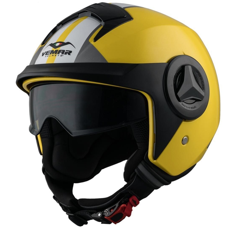 Otwarty kask motocyklowy Vemar Breeze Street żółto-biało-szaro-czarny