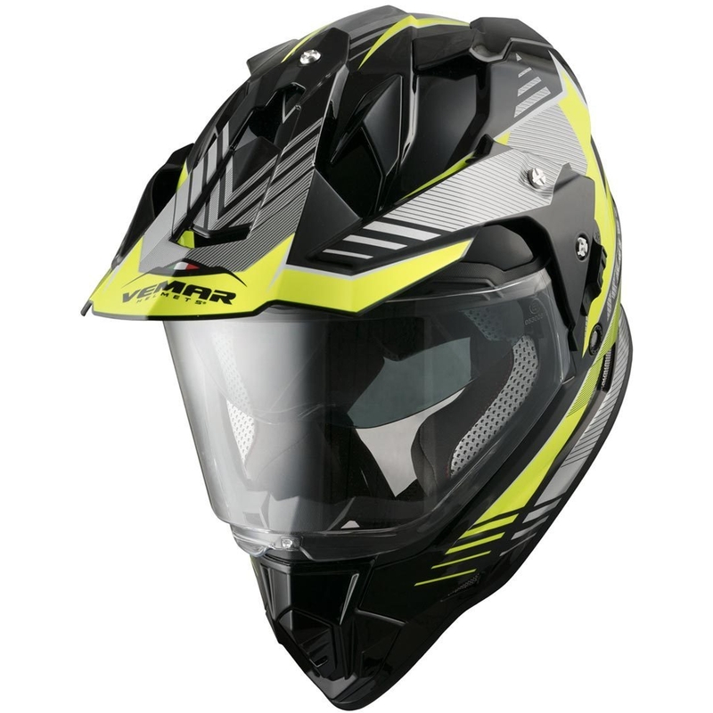 Enduro kask Vemar Kona Explorer czarno-srebrno-fluo żółty wyprzedaż