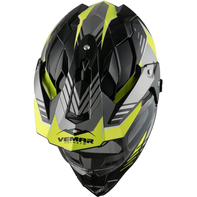 Enduro kask Vemar Kona Explorer czarno-srebrno-fluo żółty wyprzedaż