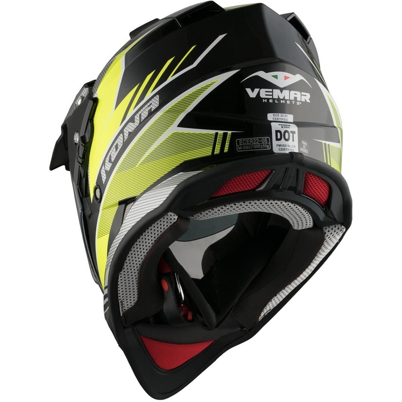 Enduro kask Vemar Kona Explorer czarno-srebrno-fluo żółty wyprzedaż