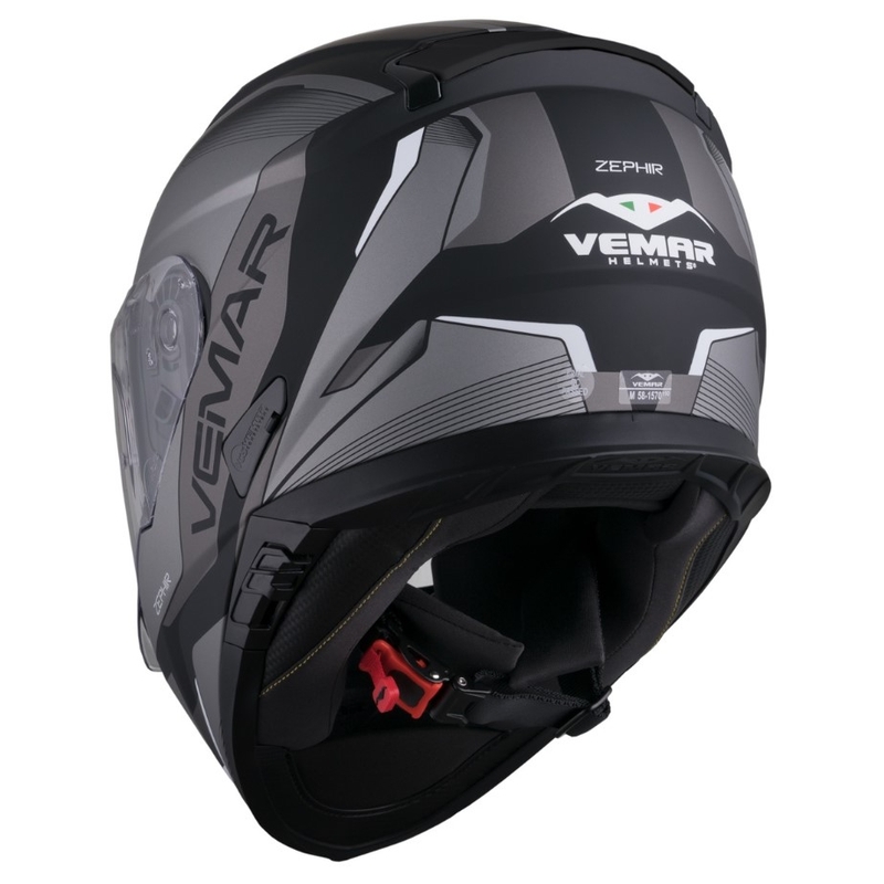 Integralny kask motocyklowy Vemar Zephir Lunar czarno matowy-biało-srebrny wyprzedaż