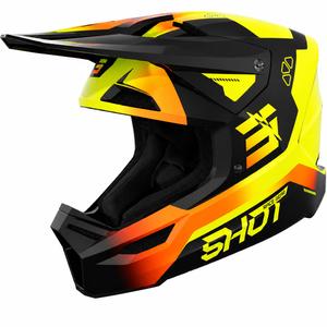 Kask motocrossowy Shot Furious Rocket dla dzieci, błyszczący, fluorescencyjny żółty