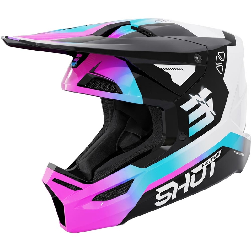 Kask motocrossowy Shot Furious Rocket dla dzieci w błyszczącym różu