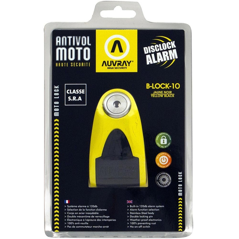 Blokada tarczy hamulcowej Auvray B-Lock 10 Alarm 120 dB żółta