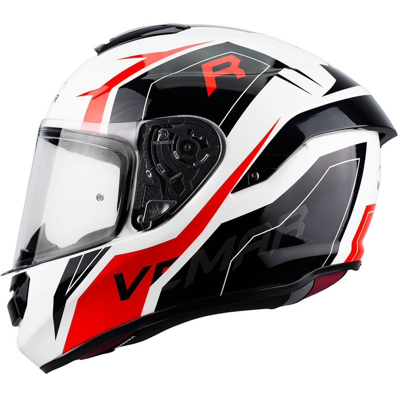 Integralny kask motocyklowy Vemar Hurricane Revenge czarno-biało-czerwony