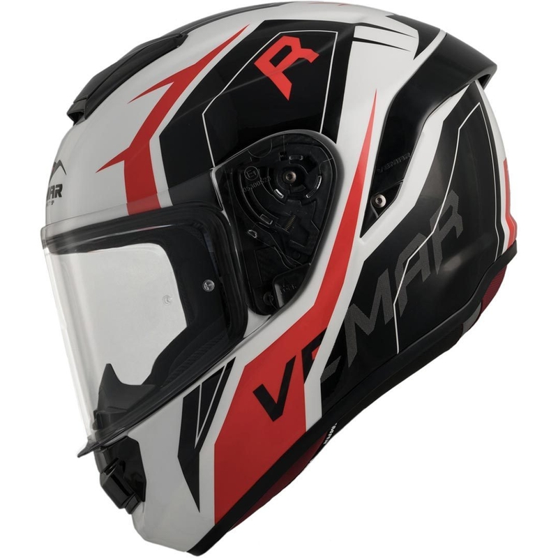 Integralny kask motocyklowy Vemar Hurricane Revenge czarno-biało-czerwony