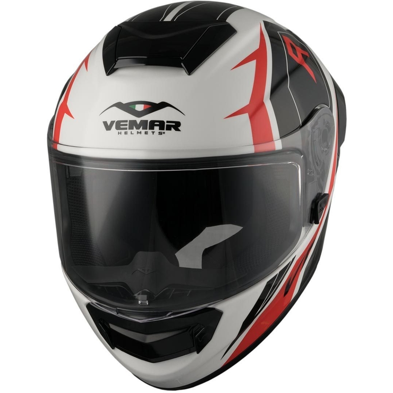 Integralny kask motocyklowy Vemar Hurricane Revenge czarno-biało-czerwony