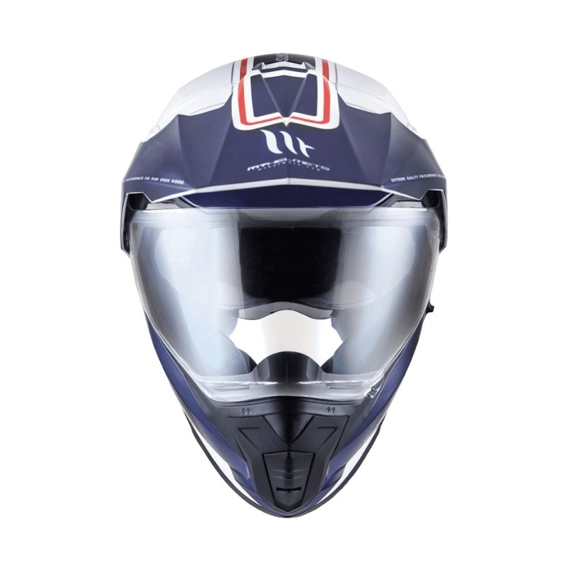 Enduro kask MT Synchrony Duosport SV Tourer biało-niebiesko-czerwony wyprzedaż