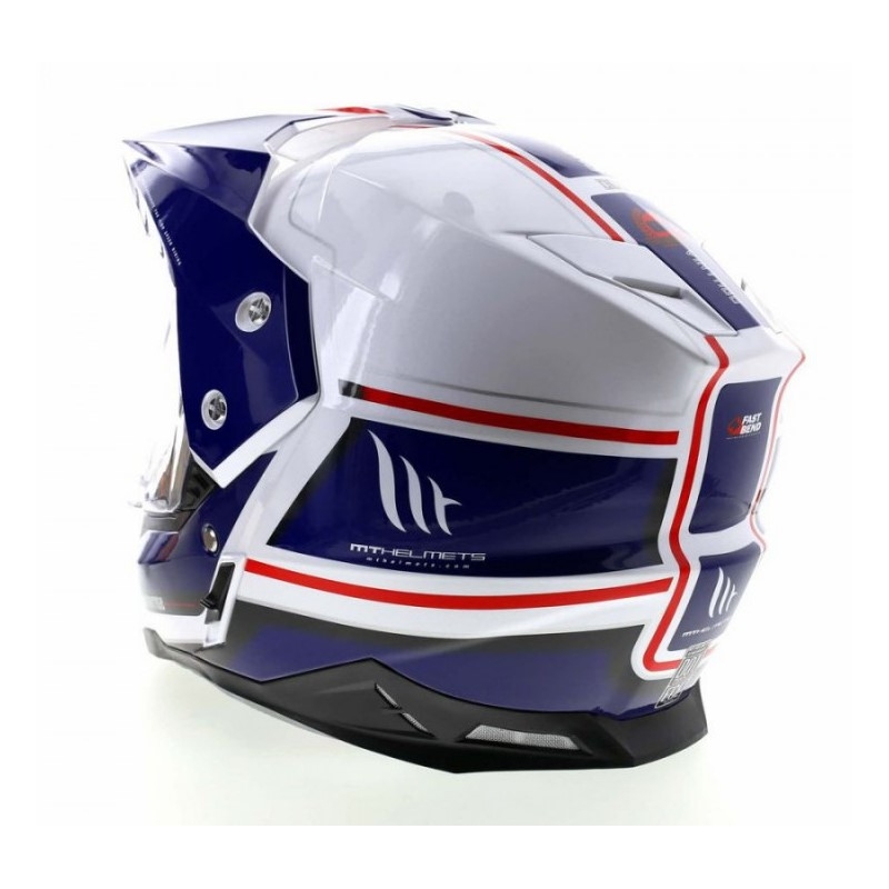 Enduro kask MT Synchrony Duosport SV Tourer biało-niebiesko-czerwony wyprzedaż