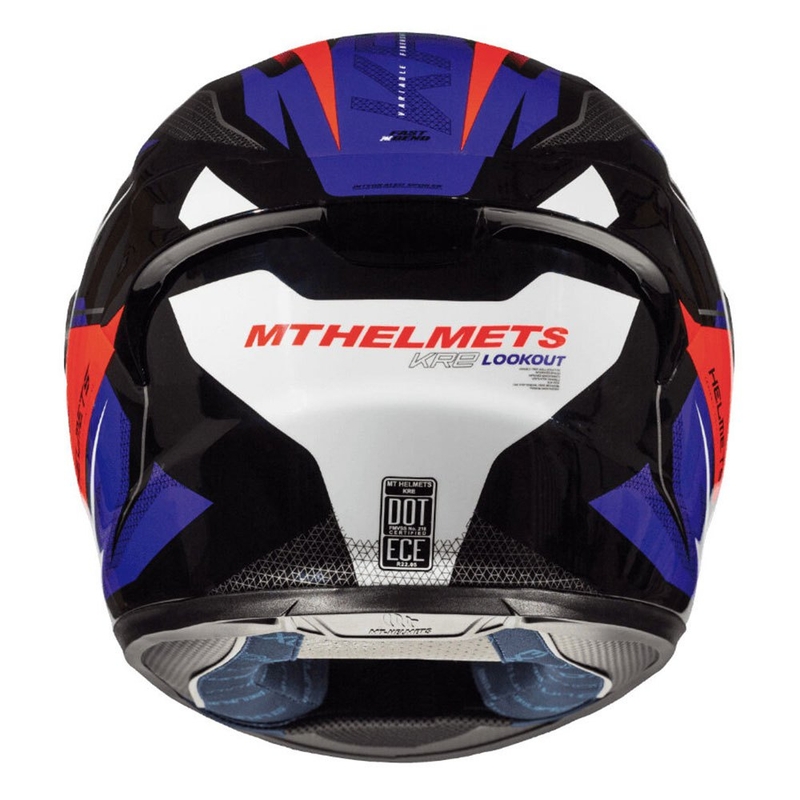 Integralny kask motocyklowy MT Kre Lookout niebiesko-czarno-fluo czerwony wyprzedaż