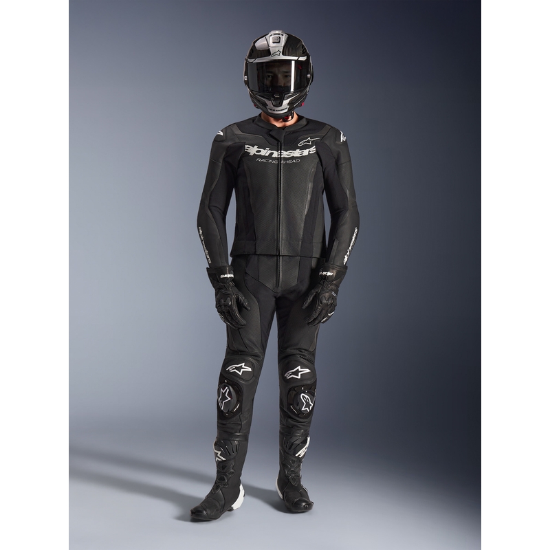 Dwuczęściowy skórzany kombinezon Alpinestars GP Force V2 czarno-biały