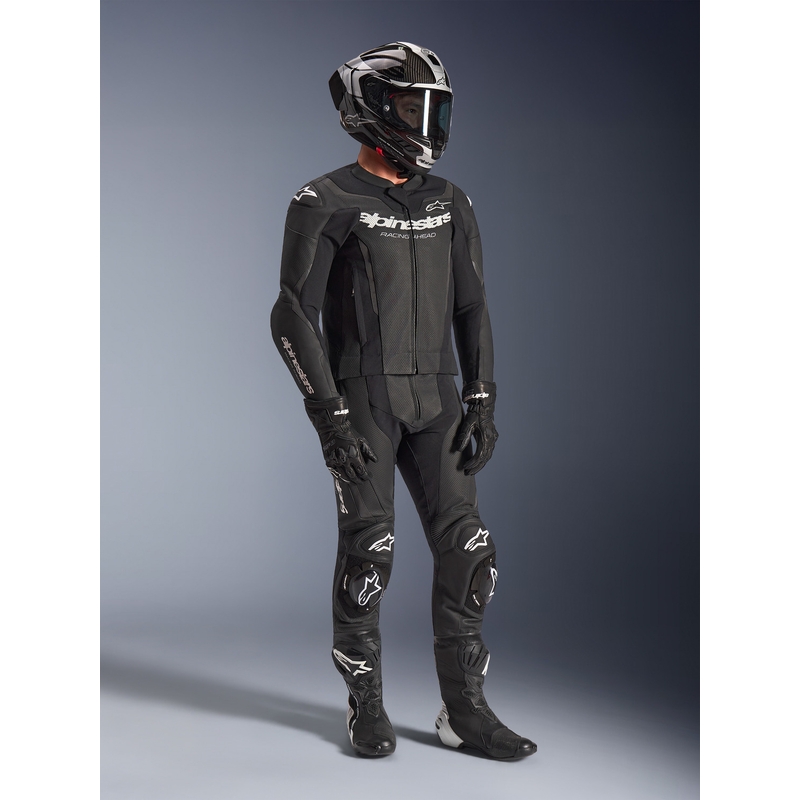 Dwuczęściowy skórzany kombinezon Alpinestars GP Force V2 czarno-biały