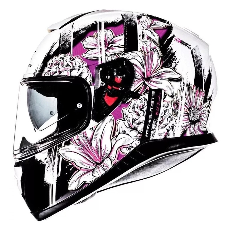 Integralny kask motocyklowy MT Thunder 3 SV Wild Garden biało-fioletowy