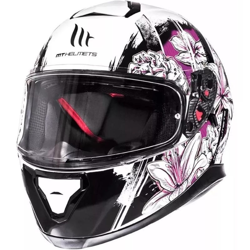 Integralny kask motocyklowy MT Thunder 3 SV Wild Garden biało-fioletowy