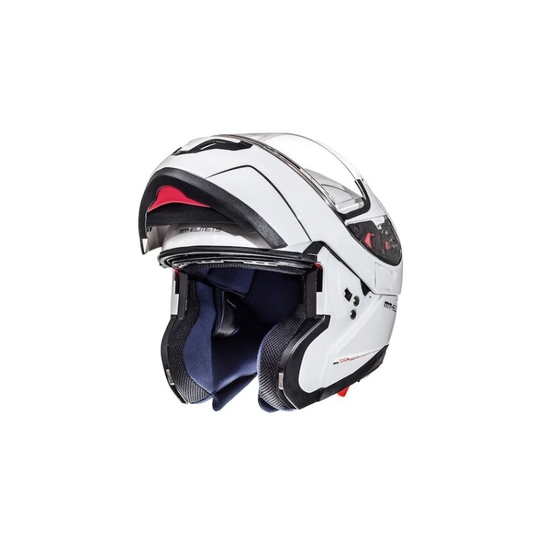 Szczękowy kask motocyklowy MT Atom biały wyprzedaż