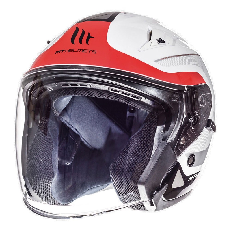 Otwarty kask motocyklowy MT Avenue SV Crossroad biało-czerwony