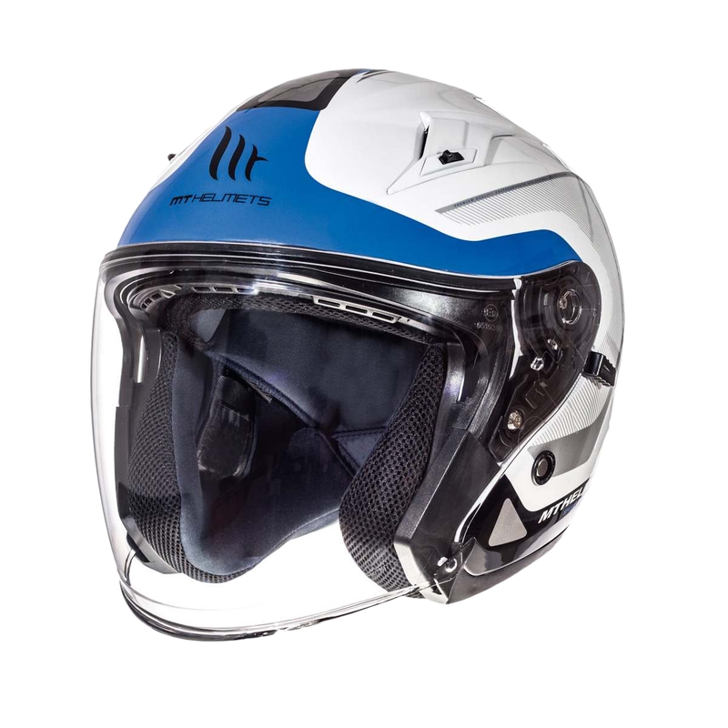 Otwarty kask motocyklowy MT Avenue SV Crossroad biało-niebieski