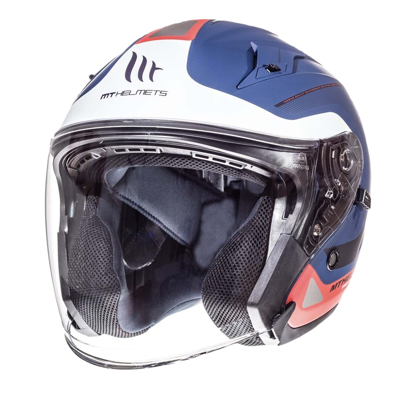 Otwarty kask motocyklowy MT Avenue SV Crossroad niebieski matowy-czerwony