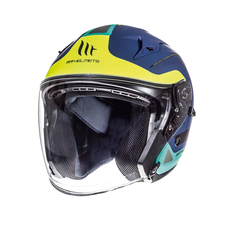 Otwarty kask motocyklowy MT Avenue SV Crossroad niebieski matowy-fluo żółty wyprzedaż