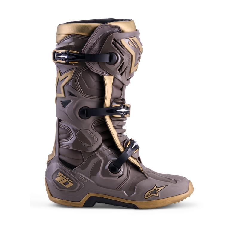 Buty motocyklowe Alpinestars TECH 10 Limited Edition AIR GOLD w kolorze brązowo-złotym