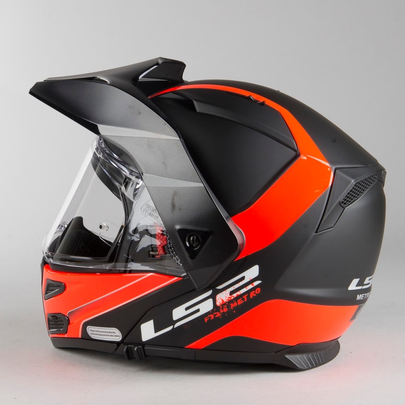 Szczękowy kask motocyklowy LS2 FF324 Metro EVO Rapid czarno-pomarańczowy wyprzedaż