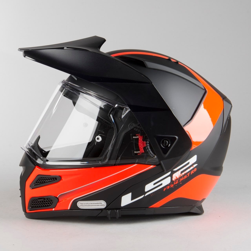 Szczękowy kask motocyklowy LS2 FF324 Metro EVO Rapid czarno-pomarańczowy wyprzedaż