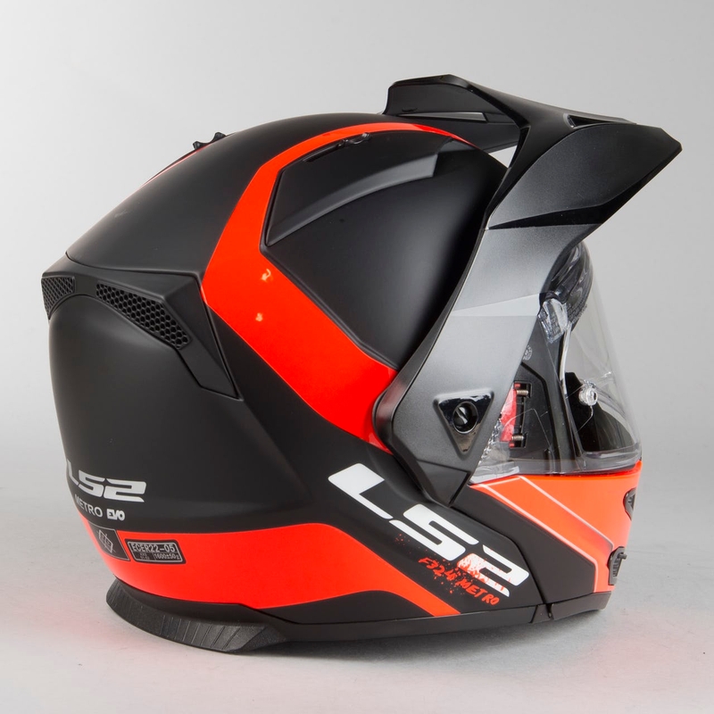 Szczękowy kask motocyklowy LS2 FF324 Metro EVO Rapid czarno-pomarańczowy wyprzedaż