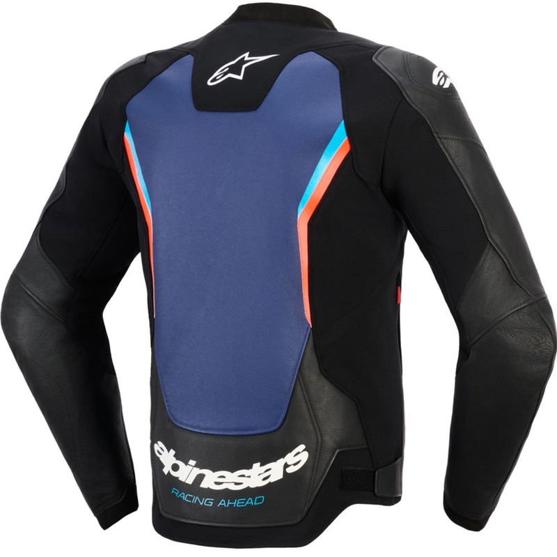 Kurtka motocyklowa skórzana Alpinestars GP Force V2 czarno-niebiesko-fluo-czerwona