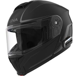 Kask motocyklowy z odchylanym daszkiem i słuchawkami SENA Outrush 2 matowo czarny