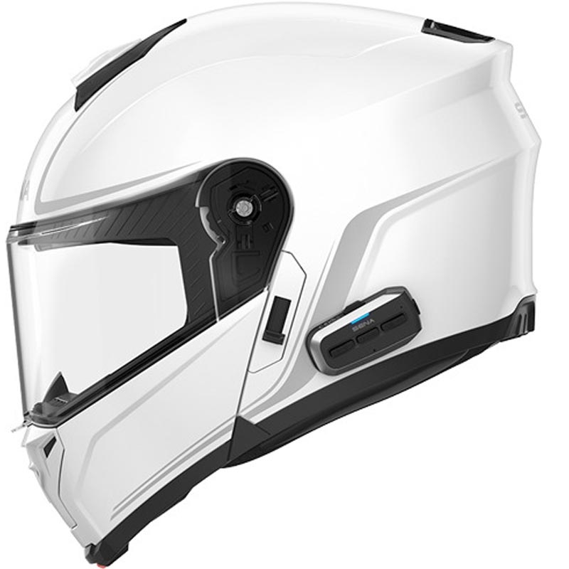 Kask motocyklowy z klapką i słuchawkami SENA Outrush 2 biały