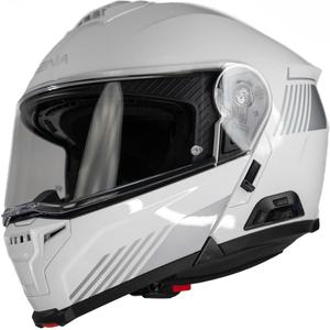 Kask motocyklowy z odchylanym daszkiem i zestawem słuchawkowym SENA Specter biały
