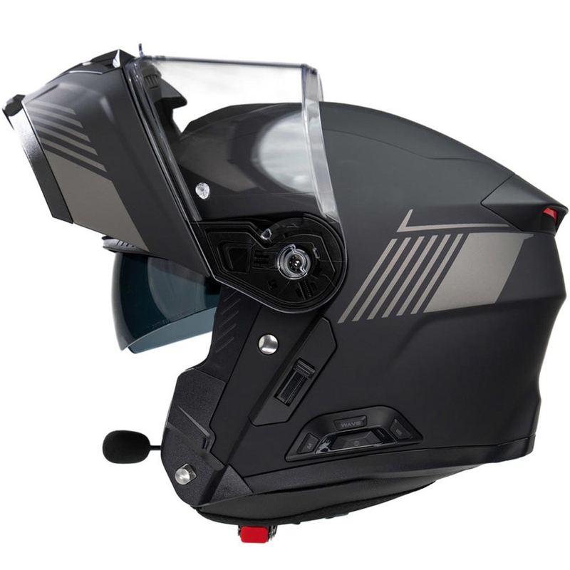 Kask motocyklowy z odchylanym daszkiem i zestawem słuchawkowym SENA Specter matowy czarny