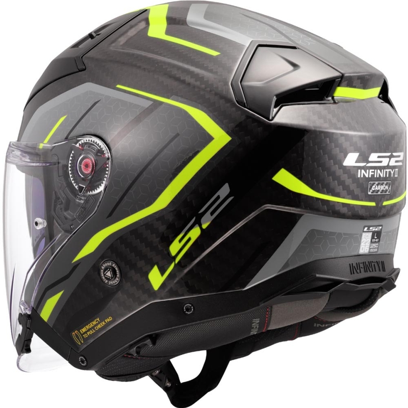 Kask motocyklowy otwarty LS2 OF603 Infinity II C Urus fluo żółty
