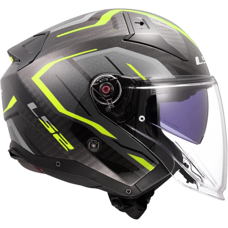 Kask motocyklowy otwarty LS2 OF603 Infinity II C Urus fluo żółty
