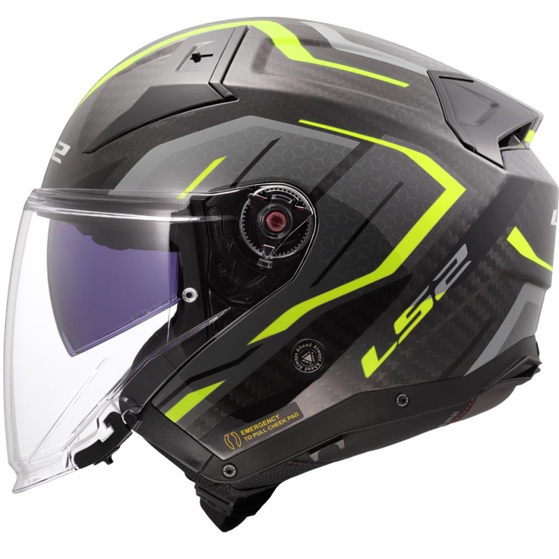 Kask motocyklowy otwarty LS2 OF603 Infinity II C Urus fluo żółty