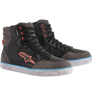 Buty motocyklowe wodoodporne Alpinestars J-6 czarno-antracytowo-jasnoniebieskie