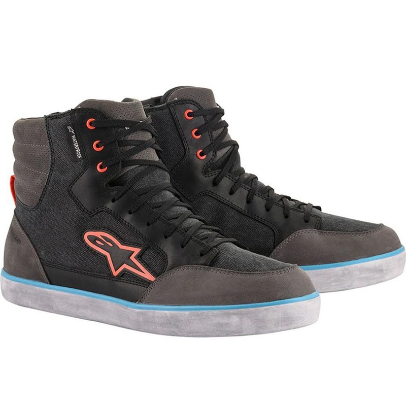 Buty motocyklowe wodoodporne Alpinestars J-6 czarno-antracytowo-jasnoniebieskie