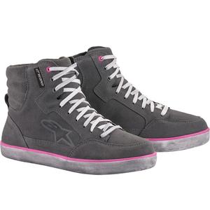 Wodoodporne buty motocyklowe damskie Alpinestars J-6 w kolorze jasnoszarym i różowym