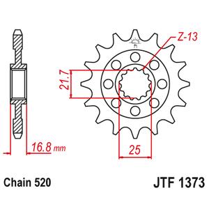 Front sprocket JT 16T, 520