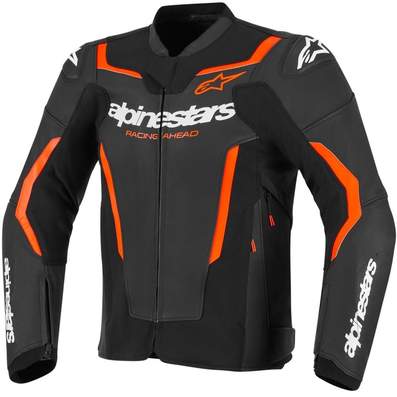 Kurtka motocyklowa skórzana Alpinestars GP Force V2 czarno-fluo czerwono-biała